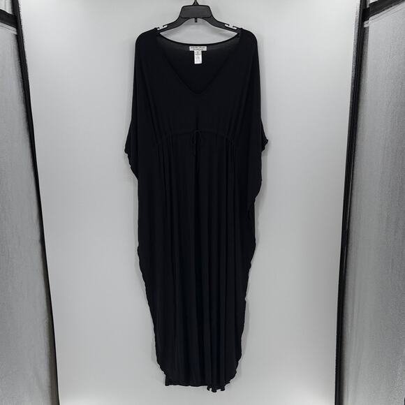 Barefoot Dreams Dresses & Skirts - Barefoot Dreams Luxe Milk Jersey Paradise Cove Caftan - Black - S/M